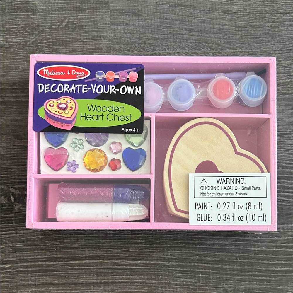 Melissa & Doug Pink Wooden Heart Chest Craft Kit